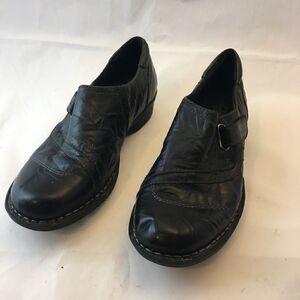 Clarks Bendables Black Leather Slip On Loafers 7